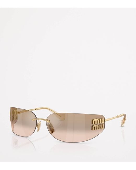 Miu Miu Natural Metal Frameless Sunglasses