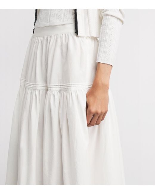 Doen White Organic Cotton Sebastiane Midi Skirt