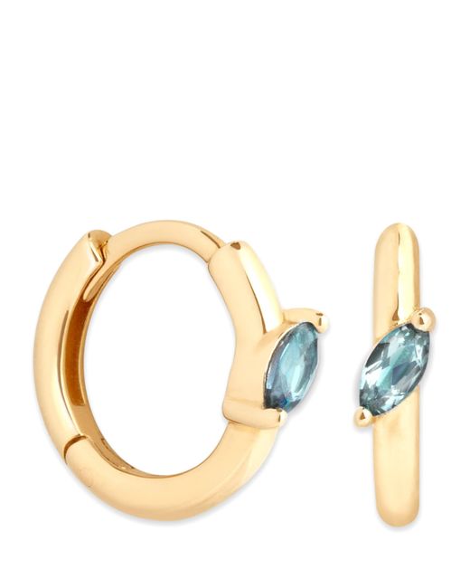 Astrid & Miyu Metallic And Alexandrite Marquise Hoop Earrings