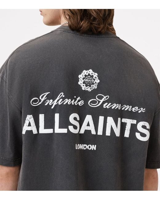 AllSaints Gray Organic Cotton Soleil T-Shirt for men