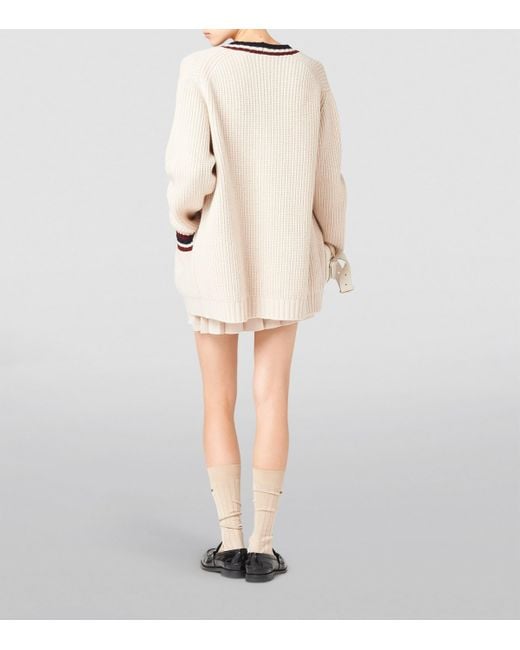 Miu Miu Natural Cashmere Knitted Cardigan