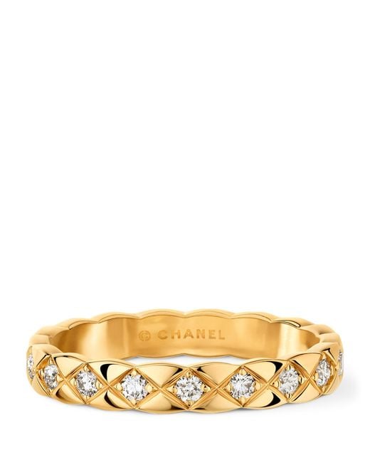 Chanel Metallic Yellow Gold And Diamond Coco Crush Ring