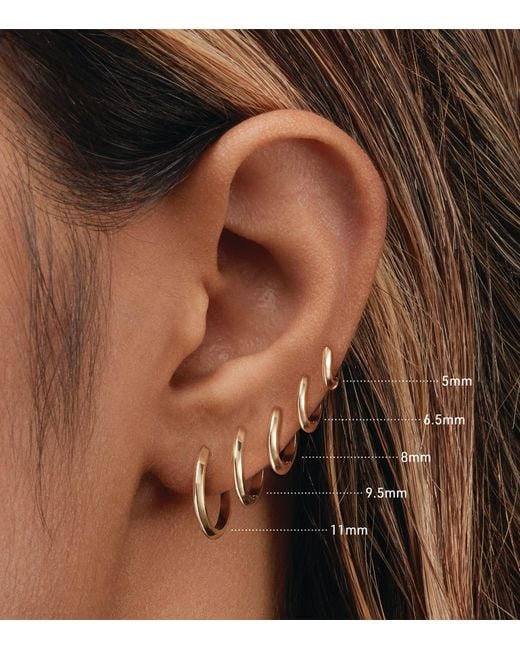 Maria Tash Metallic Faceted Metal Vertex Single Hoop Earring