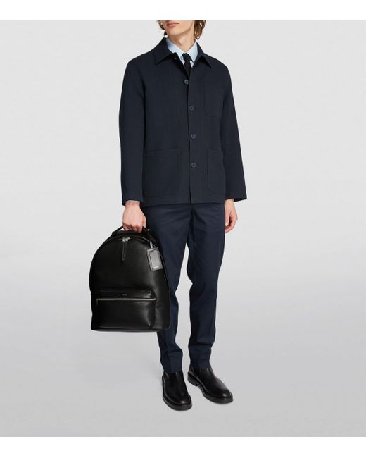 Sandro Black Leather-Trim Backpack for men
