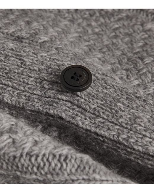 LE17SEPTEMBRE Gray Wool-Blend Textured Cardigan for men