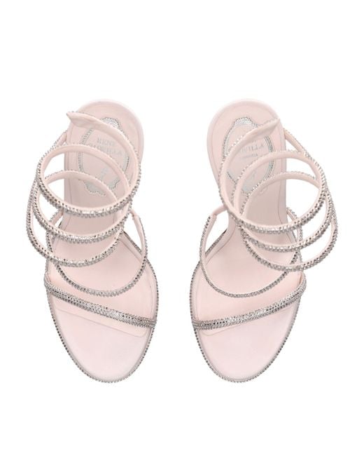 Rene Caovilla White Crystal-embellished Cleo Sandals 105