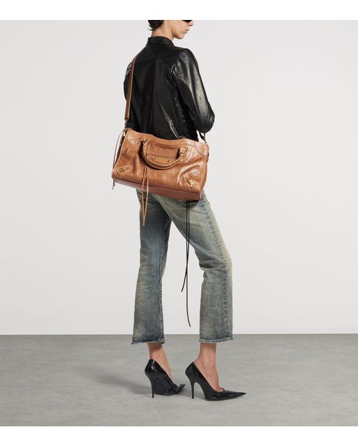 Balenciaga Brown Medium Leather Le City Top-Handle Bag