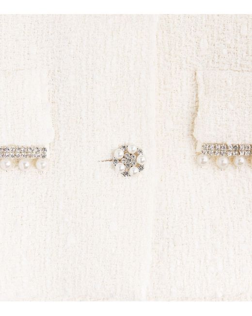 Maje White Tweed Jewel-Embellished Waistcoat