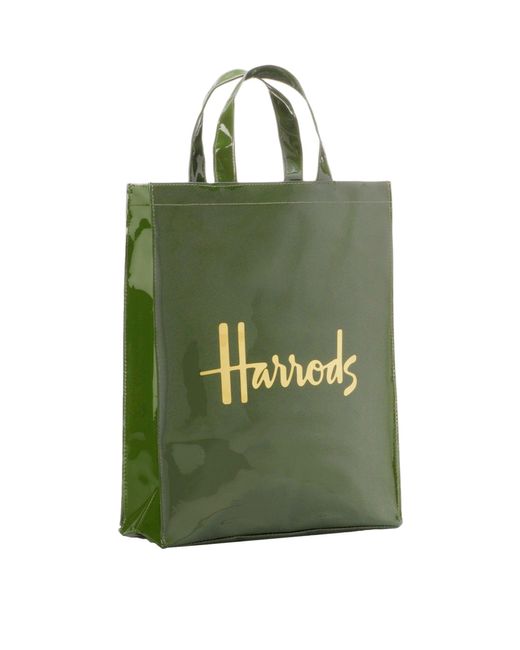 Harrods Green Medium Logo Shopper Bag