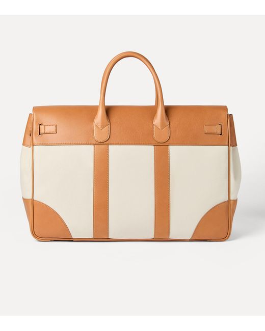 Brunello Cucinelli Brown Grained Leather Country Holdall for men