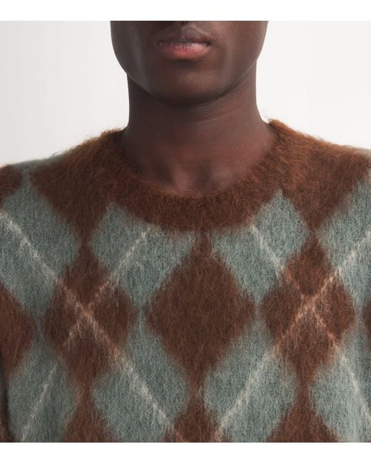 AMI Brown Argyle Sweater for men