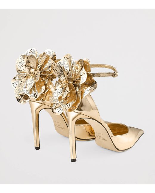 Jimmy Choo Metallic Marja 100 Leather Pumps
