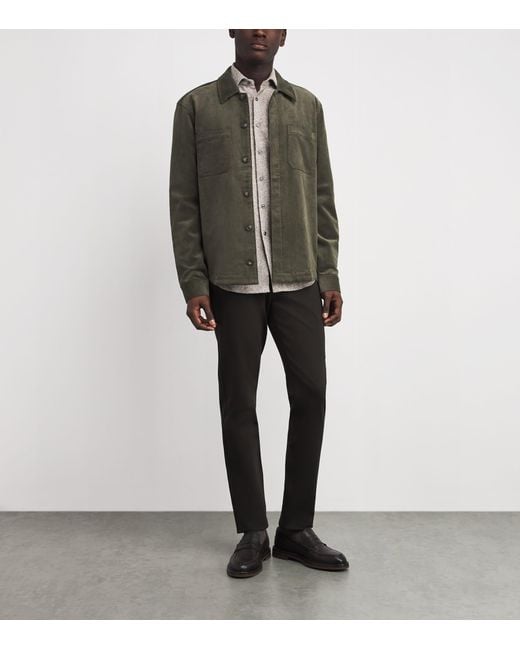 PAIGE Green Corduroy Patch-Pocket Shirt Jacket for men