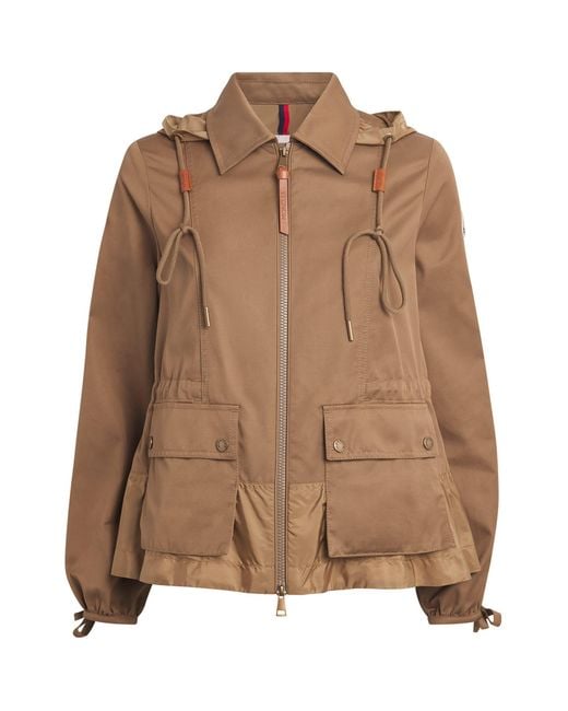 Moncler Brown Gabardine Hooded Adenium Jacket