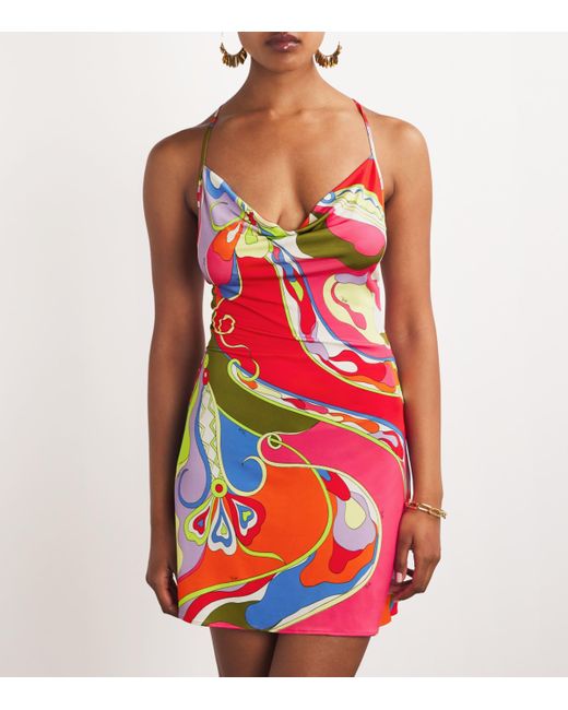 halter neck dress knee length Black Halter Neck Tie-Dye Cotton Knee Length Dress 34