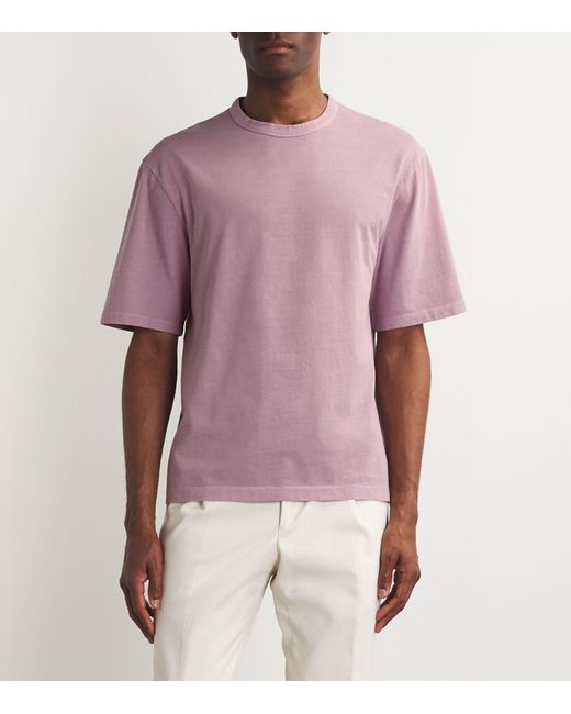 Officine Generale Purple Cotton T-shirt for men