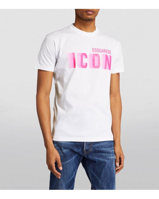 DSquared² Pink Cotton Icon T-shirt for men