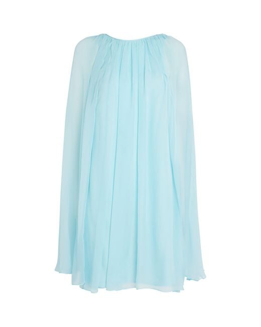 Max Mara Blue Silk Chiffon Mini Dress