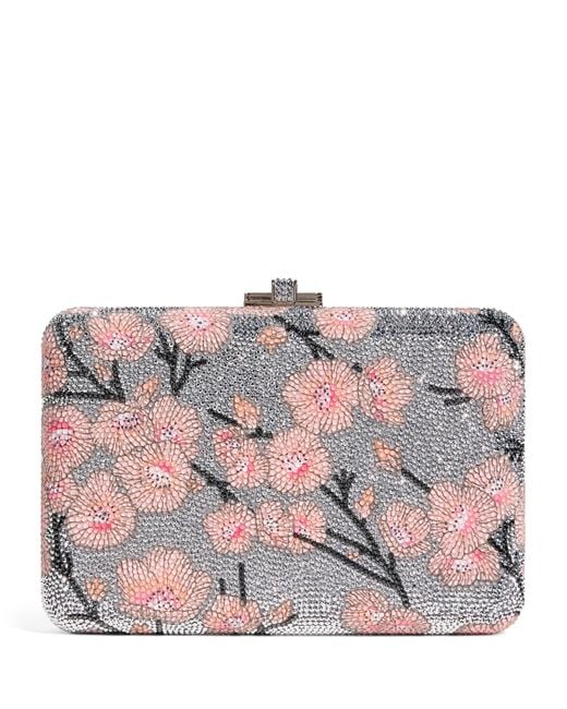 Judith Leiber Pink Slim Slide Spring Cherry Clutch Bag