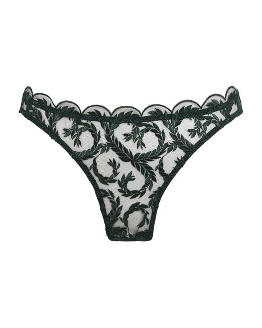Coco De Mer Green Lace Arletta Open Briefs