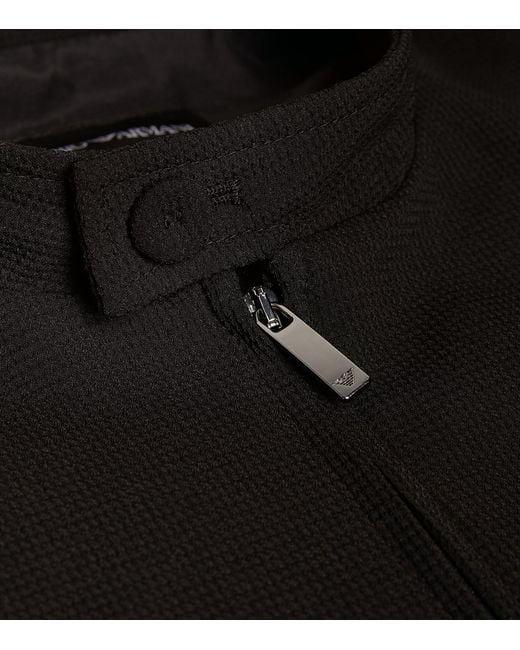 Emporio Armani Black Jersey Bomber Jacket for men
