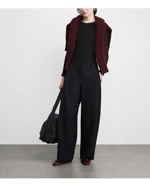 ME+EM Black Stretch-Cotton Ribbed Ultimate T-Shirt