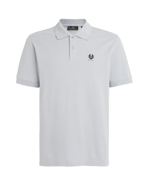 Belstaff White Cotton Logo Polo Shirt for men