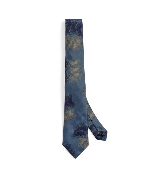 Paul Smith Blue Silk Printed Tie for men