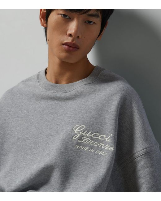 Gucci Gray Cotton Logo Sweatshirt