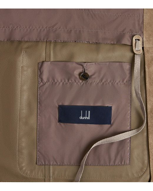 Dunhill Brown Leather Three-Pocket Jacket for men