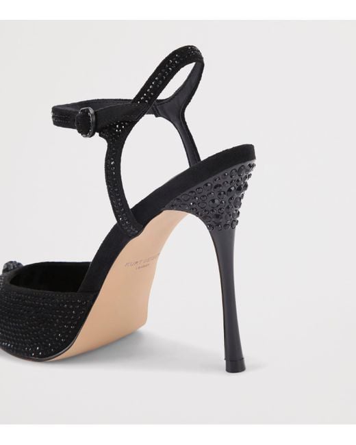 Kurt Geiger Black Embellished Ankle Strap Heels 105