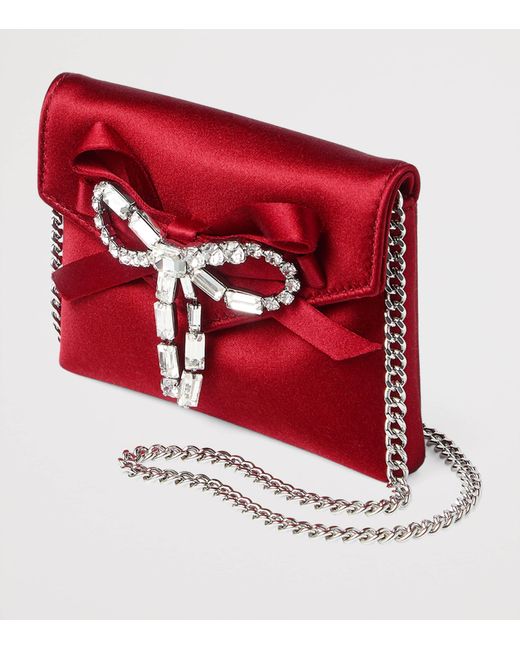 Jimmy Choo Red Soft Bow Card Holder