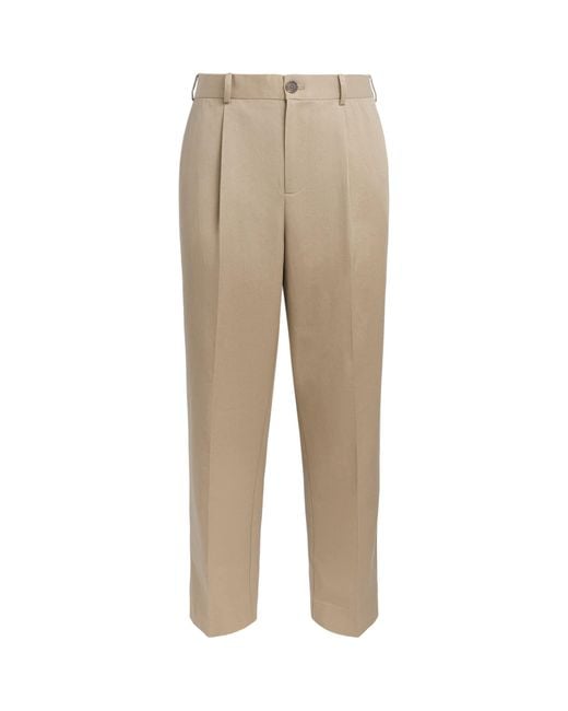 Wax London Natural Pleated Aubyn Trousers for men