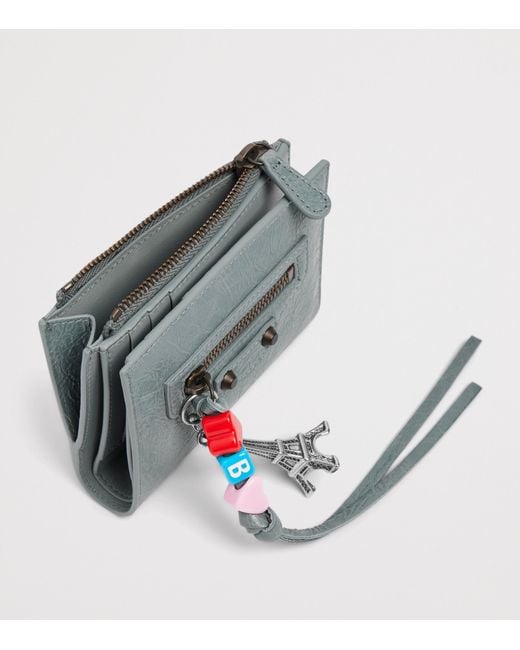 Balenciaga Gray Crinkled Lambskin Le City Bifold Wallet