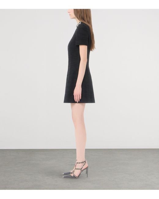 Valentino Black Embellished Mini Dress