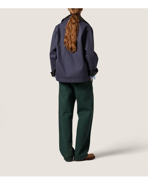 Miu Miu Green Cotton Gabardine Trousers