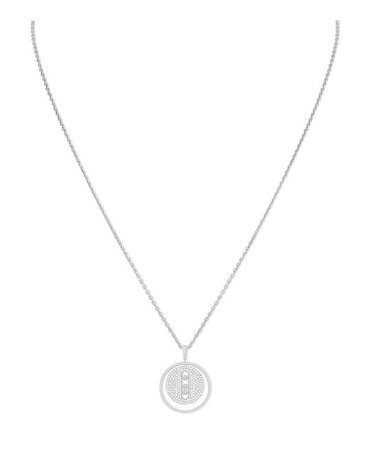 Messika Metallic White Gold And Diamond Lucky Move Necklace