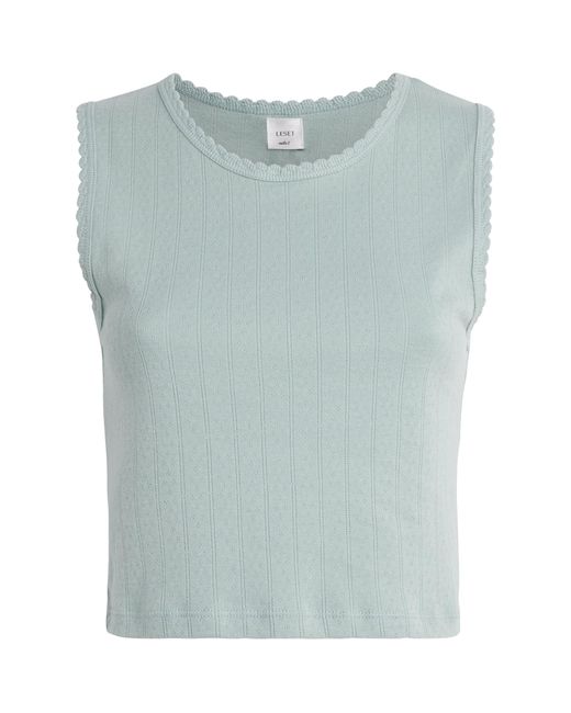 Leset Green Classic Pointelle Vest
