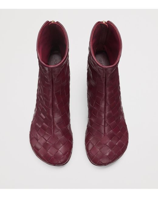 Bottega Veneta Purple Leather Atomic Ankle Boots 75
