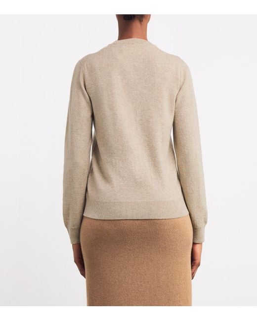Harrods Natural Cashmere Crew-Neck Cardigan