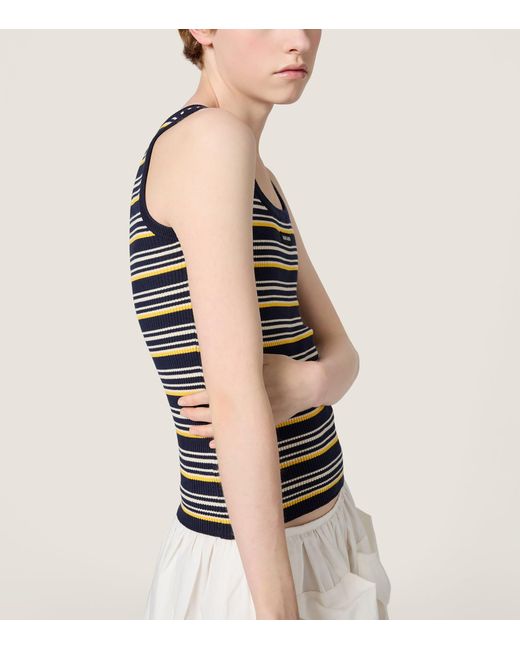 Miu Miu Black Cotton Stripe Tank Top