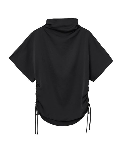AllSaints Black Draped Leslie Top