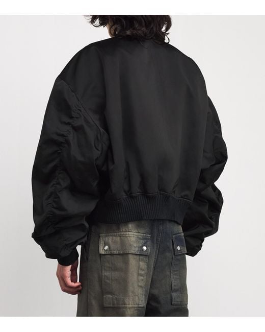Rick Owens Black Padded Bomber Jacket for men