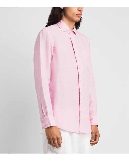 Polo Ralph Lauren Pink X Wimbledon Linen Logo Crest Shirt for men