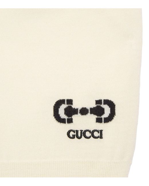 Gucci White Wool Horsebit-detail Top