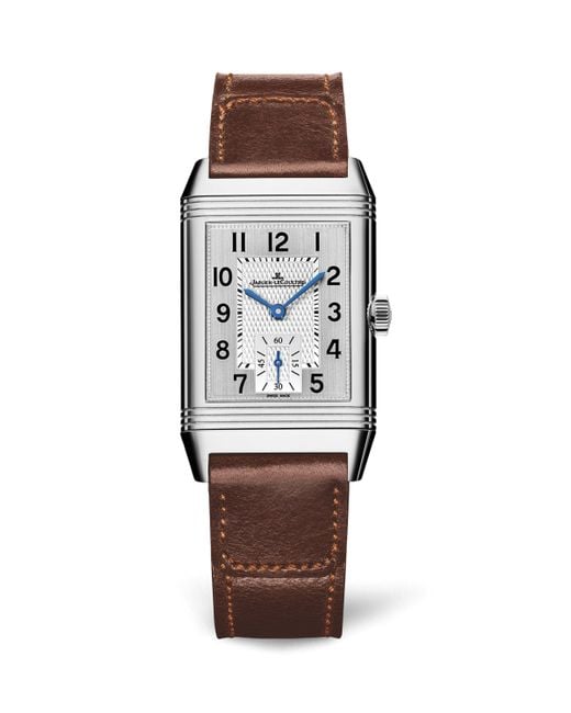 Jaeger-lecoultre Brown Stainless Steel Reverso Classic Duoface Small Seconds Watch for men