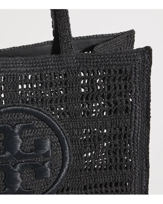 Tory Burch Black Large Crochet Ella Tote Bag