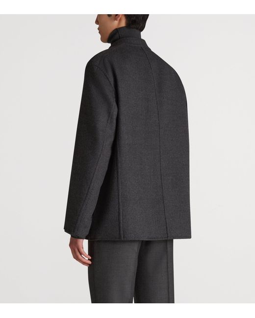 Dunhill Black Wool Reversible Double-Faced Driving Jacket for men