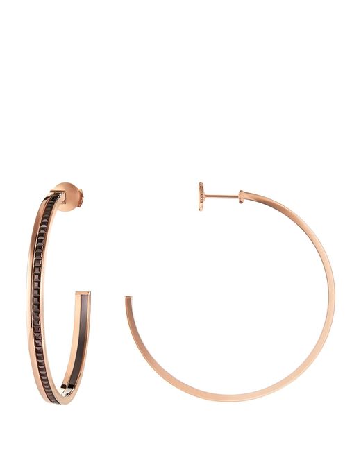Boucheron White Large Rose Quatre Classique Hoop Earrings