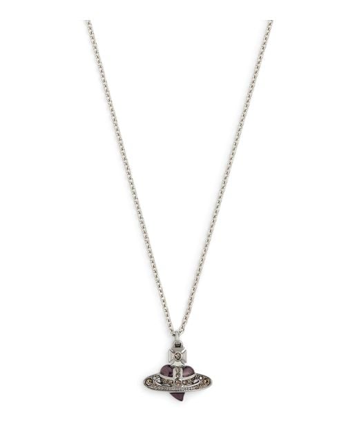 Vivienne Westwood Metallic Diamante Heart Pendant Necklace for men